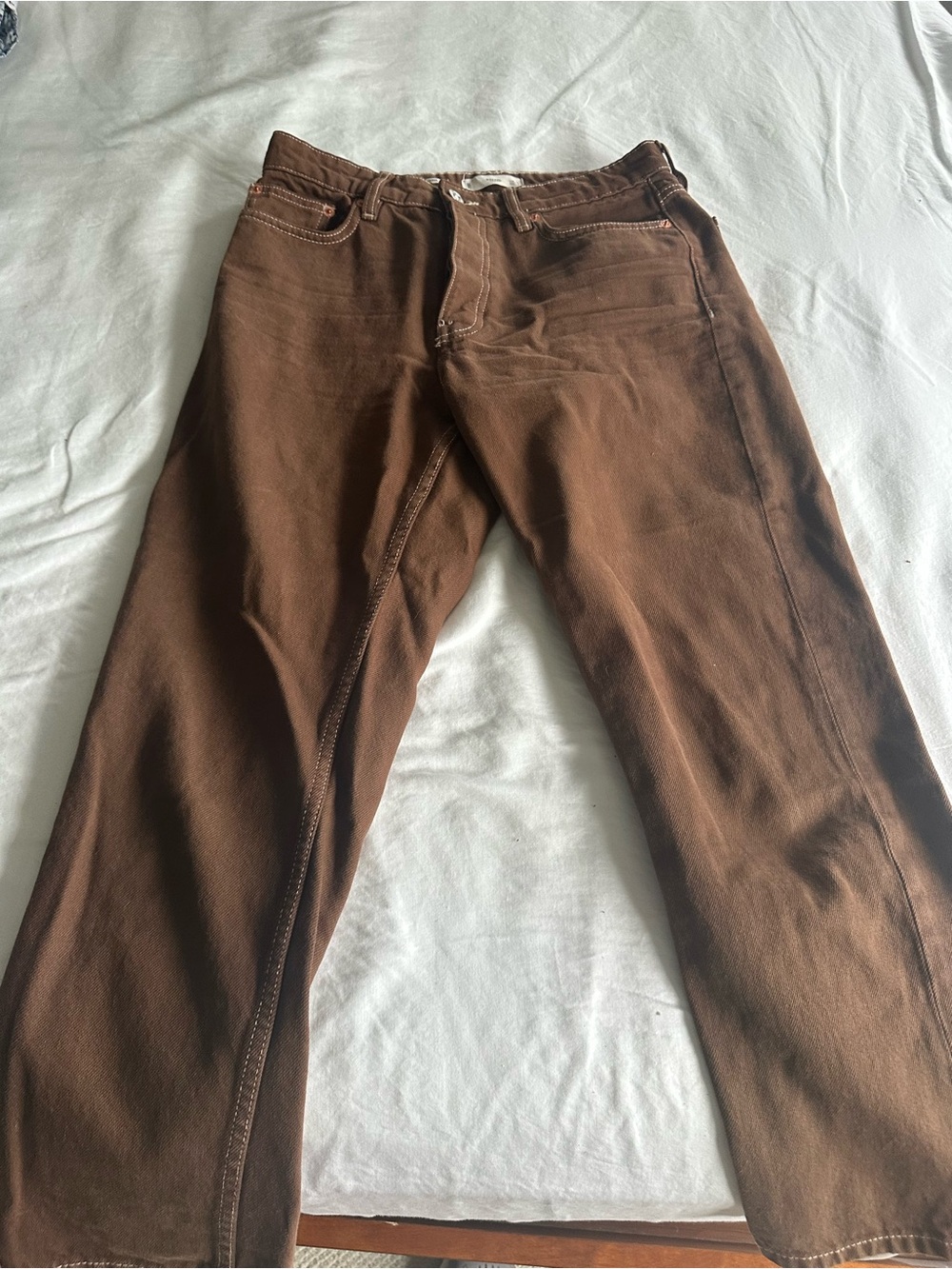 Brown Straight-Leg Pants